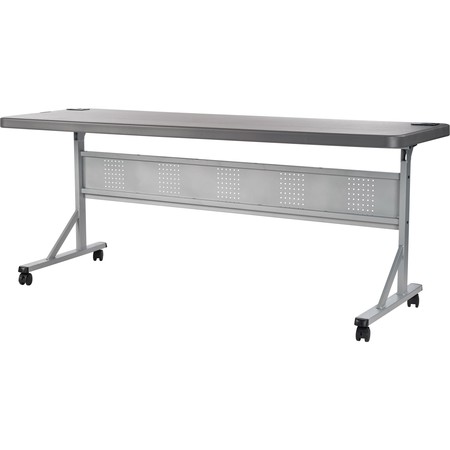 National Public Seating Rectangle 24" X 72" X 29.5", Lightweight HDPE Blow Molded Plastic Top, Charcoal BPFT-2472-20